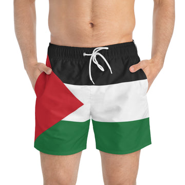 Palestine Flag Swim Trunks front view